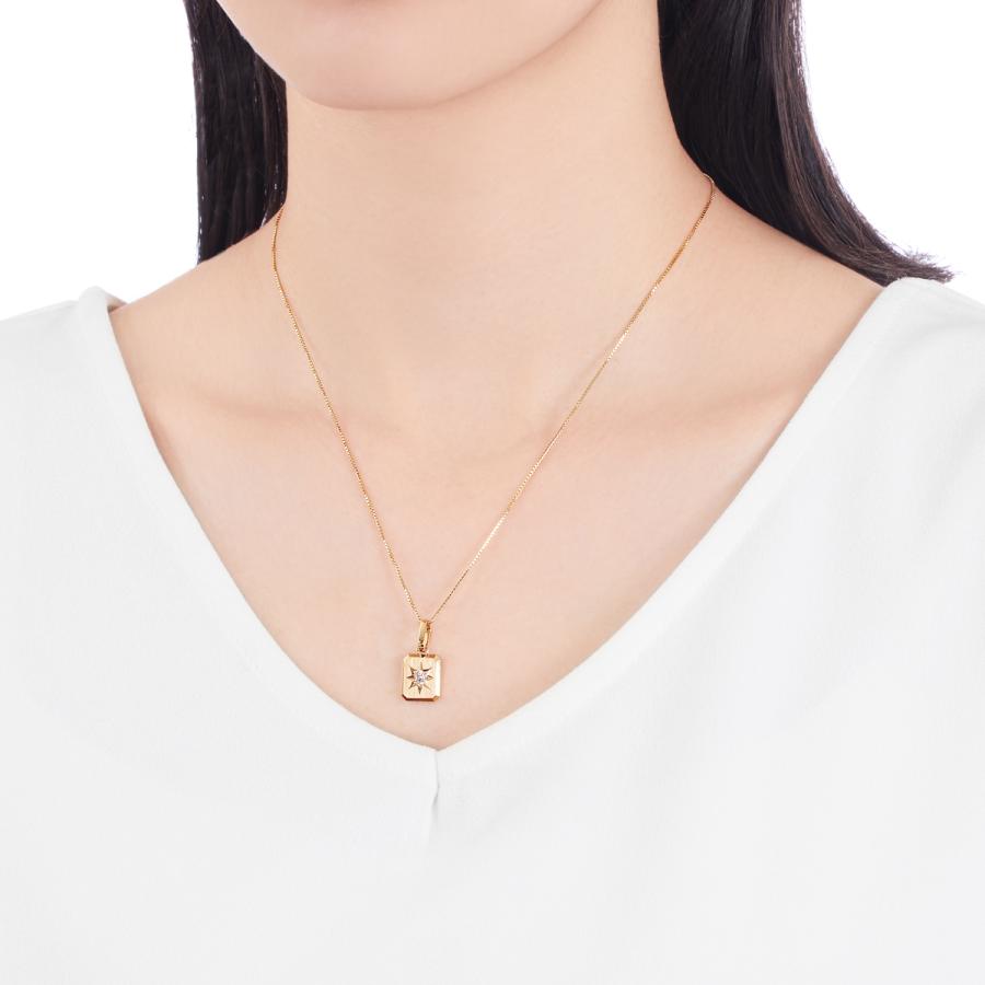 ジュエリーツツミ K18イエローゴールドダイヤモンドペンダント