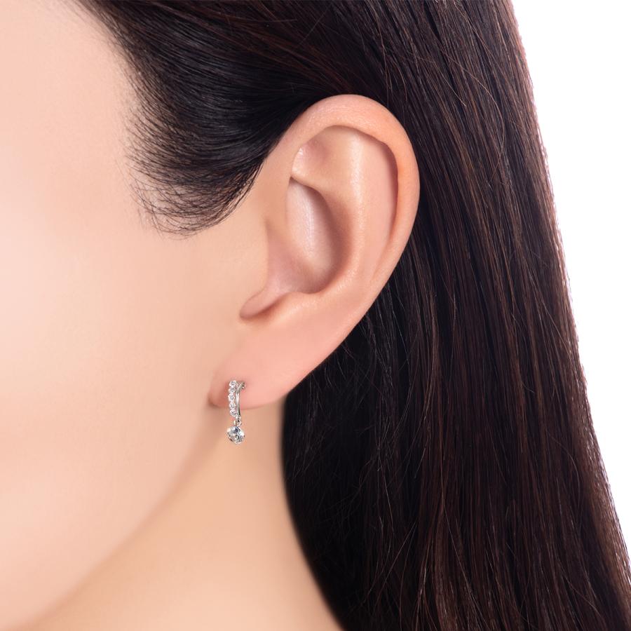 ジュエリーツツミ K10ホワイトゴールドアクアマリンピアス