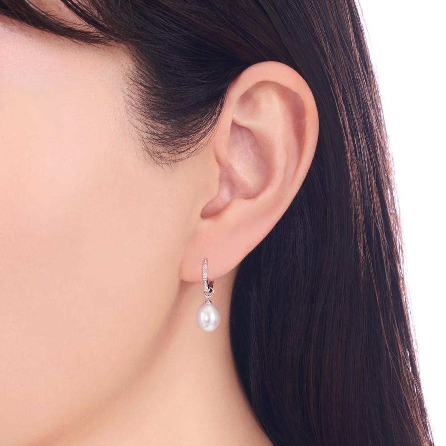 ジュエリーツツミ K10ホワイトゴールド淡水パールピアス : ジュエリー