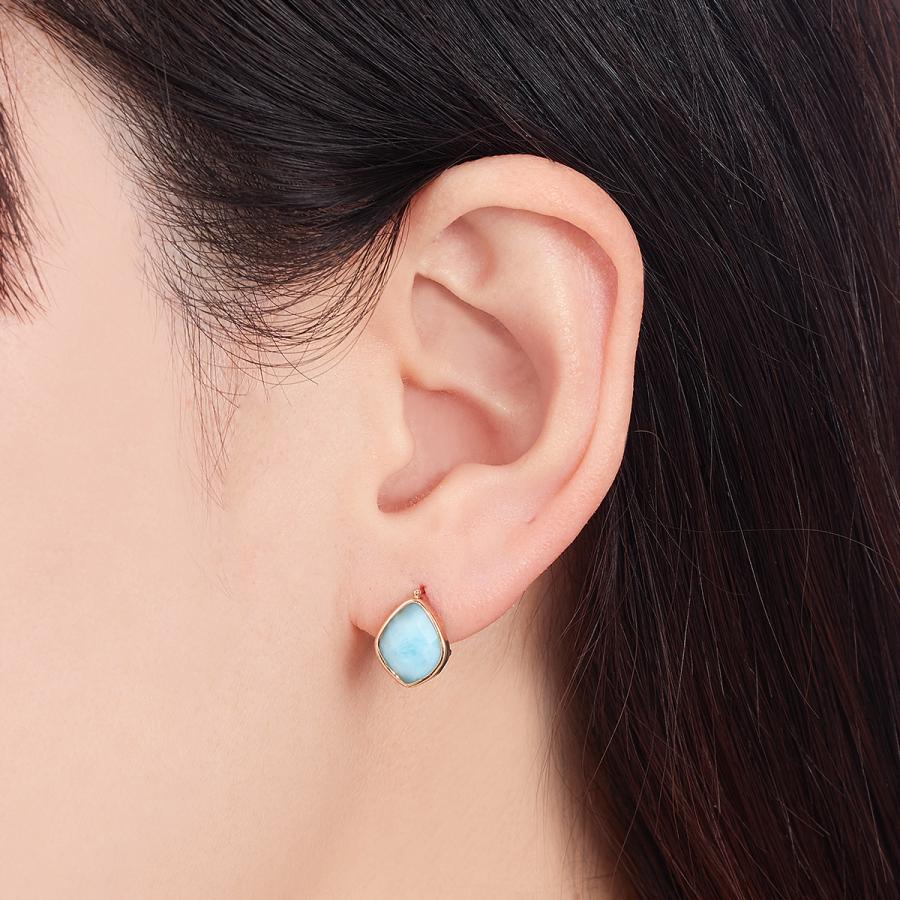 ジュエリーツツミ K10イエローゴールドラリマールピアス : ジュエリー