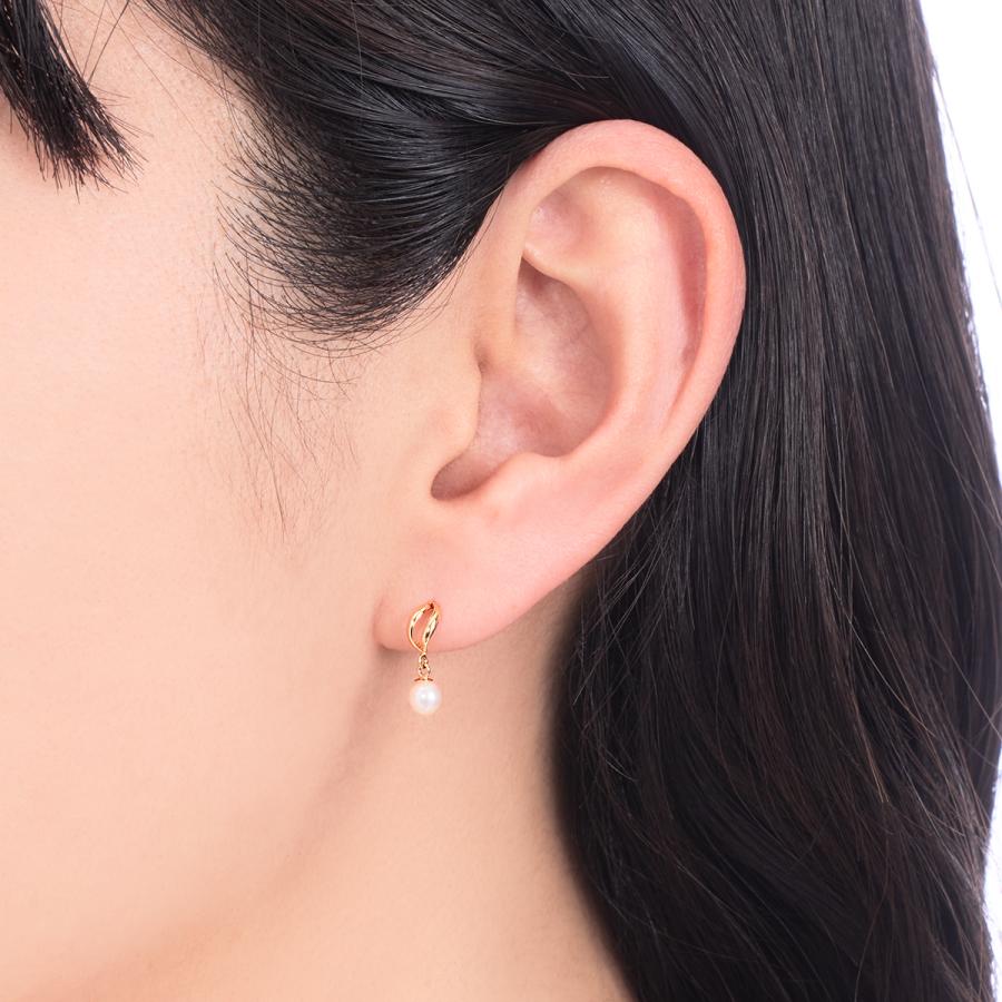 ジュエリーツツミ K18イエローゴールド淡水パールピアス（4mm