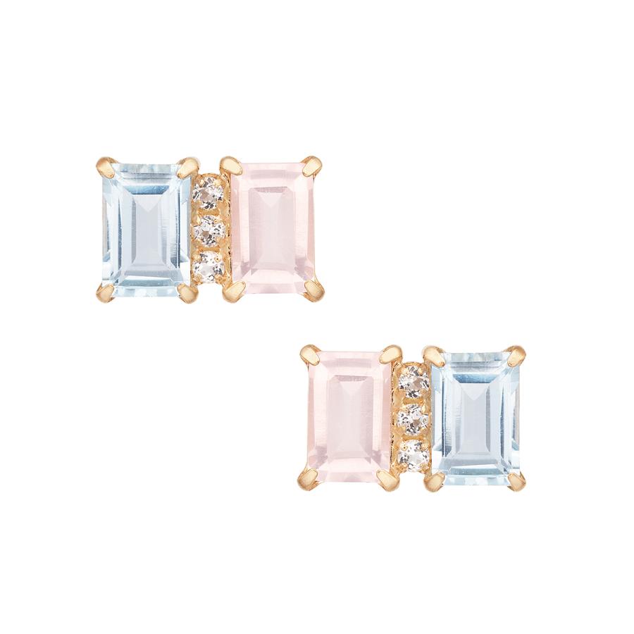 ジュエリーツツミ K10イエローゴールドマルチストーンピアス