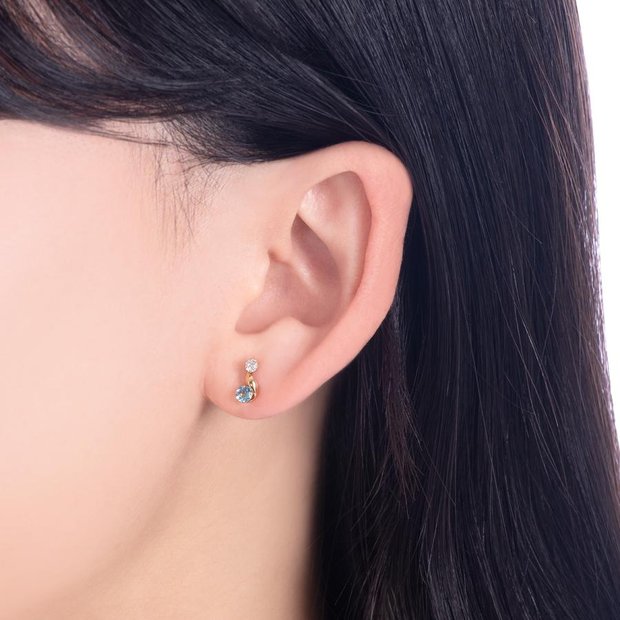 ジュエリーツツミ K18イエローゴールドブルートパーズピアス