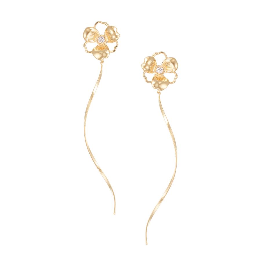 K10イエローゴールドダイヤモンドピアス