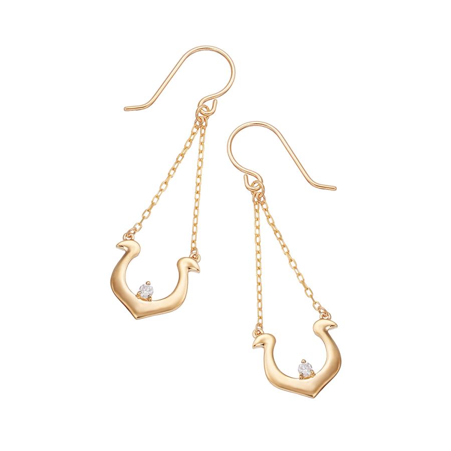 K10イエローゴールドダイヤモンドピアス(9880円)