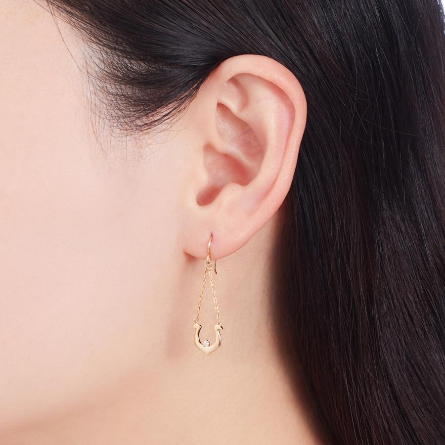 K10イエローゴールドダイヤモンドピアス 