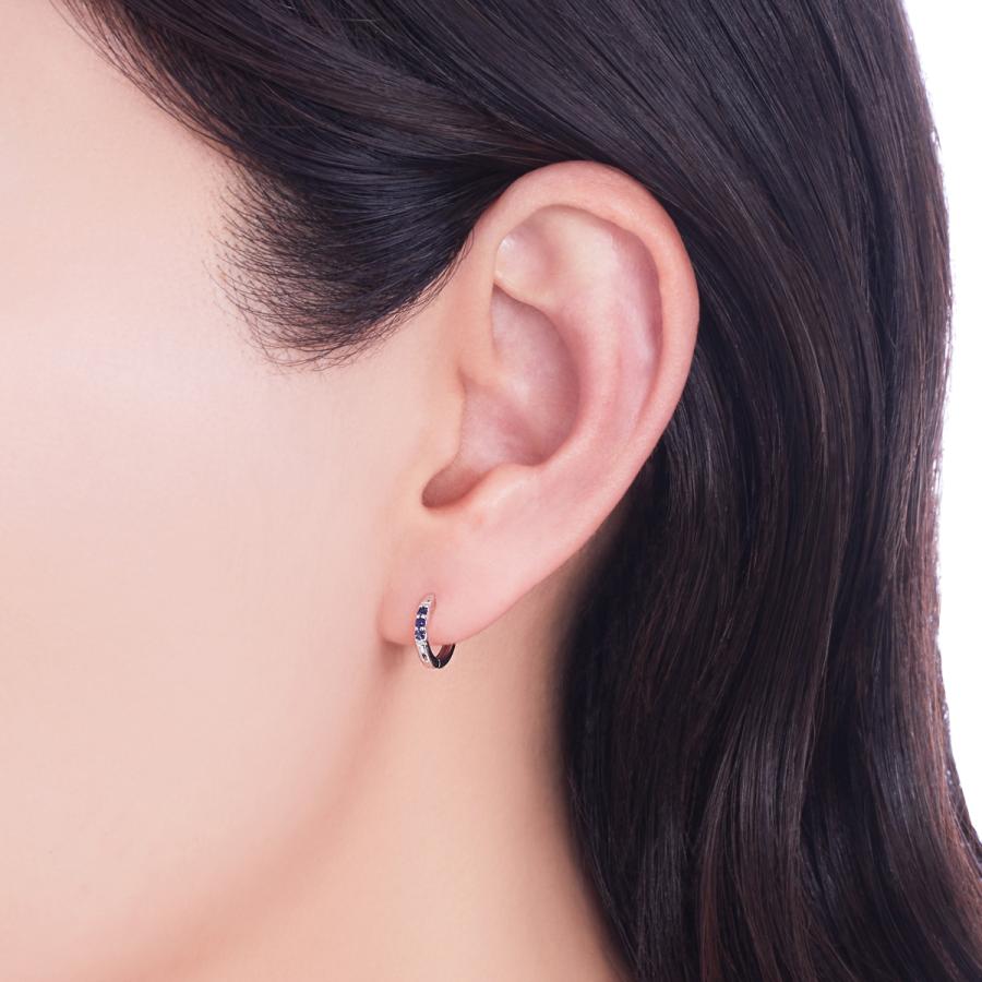 ツツミ K10ホワイトゴールドサファイアピアス ジュエリーツツミ K10ホワイトゴールドサファイアピアス