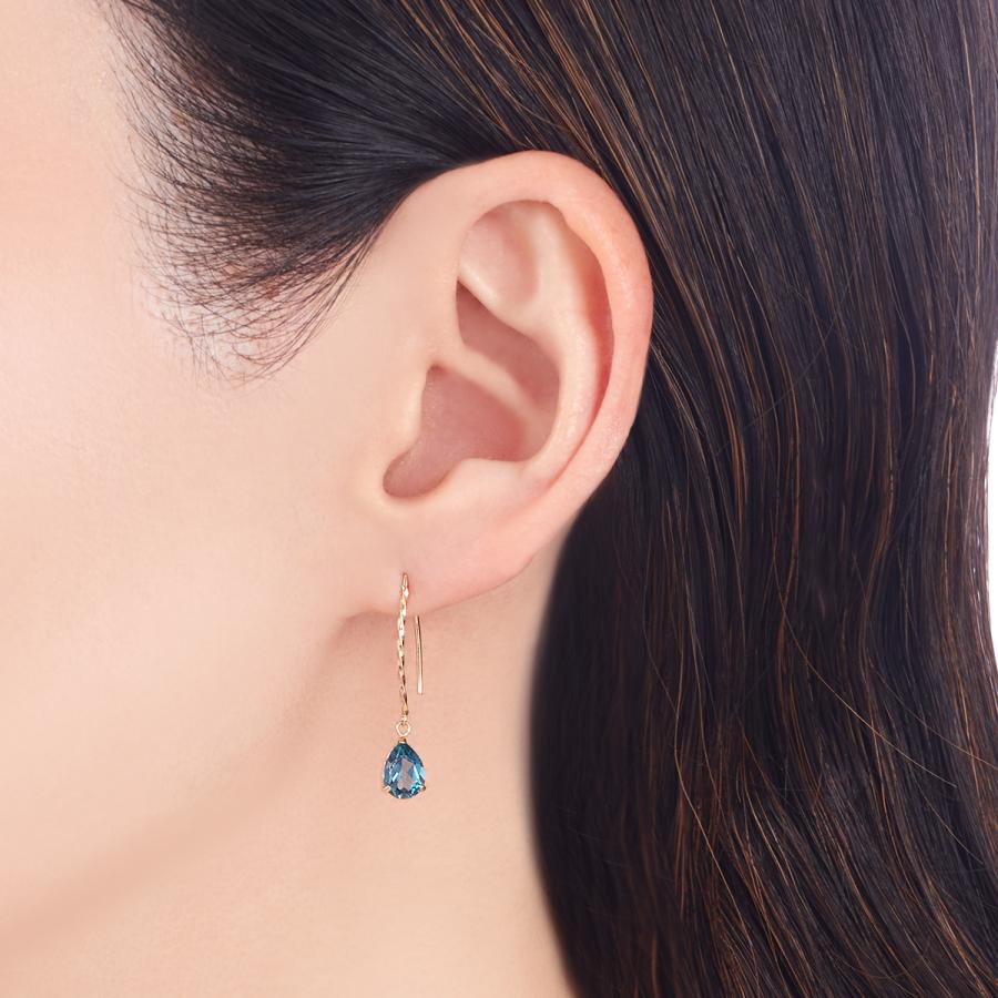 新品　ジュエリーツツミ　K10 ロンドンブルートパーズ　ピアス　ゴールド　金 K10イエローゴールドロンドンブルートパーズピアス(RPE223-003