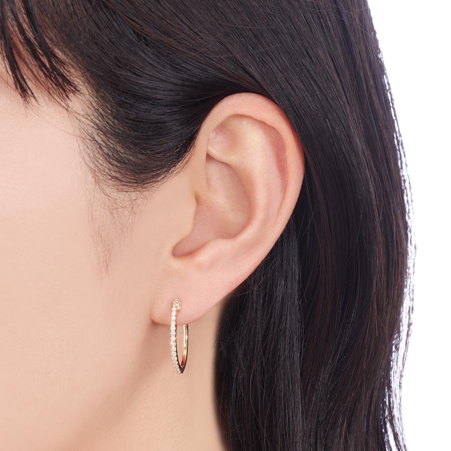 JEWELRY TSUTSUMI k１８　ダイヤモンド　フープピアス K18イエローゴールドダイヤモンドピアス(RPE014-001)|TSUTSUMI