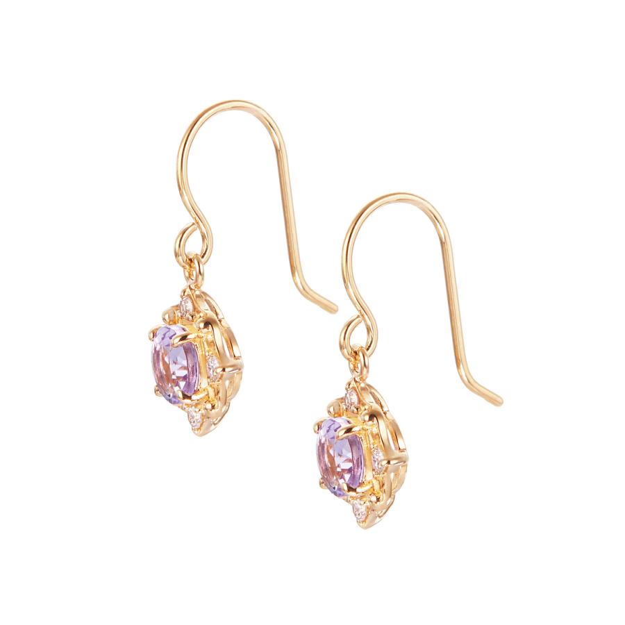 ジュエリーツツミ K10イエローゴールドライトアメシストピアス