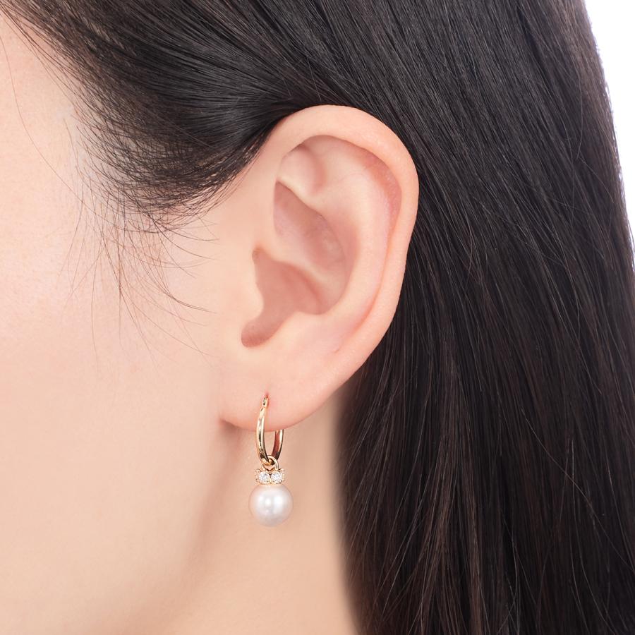 ジュエリーツツミ K10イエローゴールド淡水パールピアス（7mm