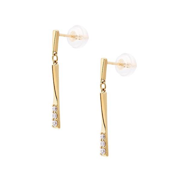 K10イエローゴールドダイヤモンドピアス 