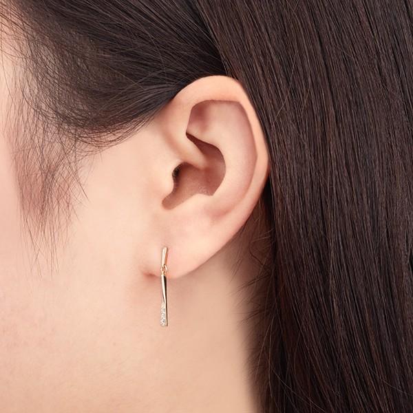 K10イエローゴールドダイヤモンドピアス 