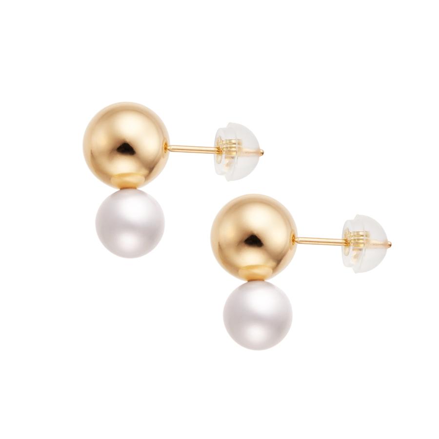 ジュエリーツツミ K18イエローゴールド淡水パールピアス（6mm