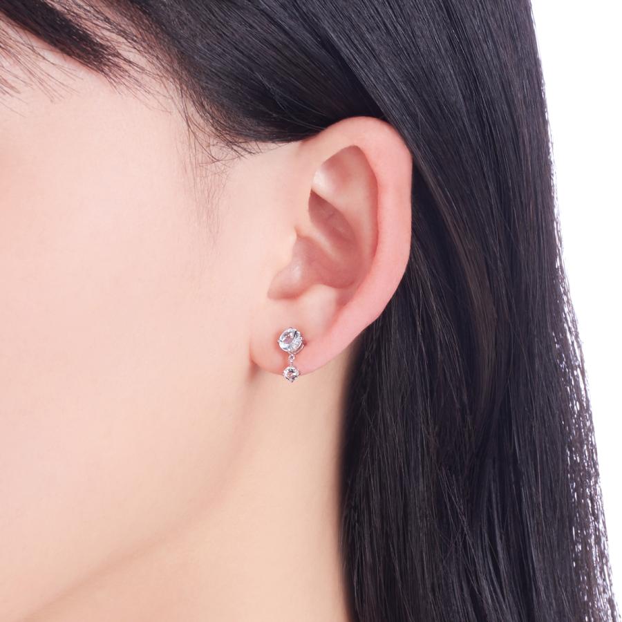 ジュエリーツツミ K10ホワイトゴールドアクアマリンピアス