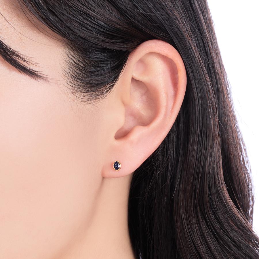 ジュエリーツツミ K18イエローゴールドサファイアピアス
