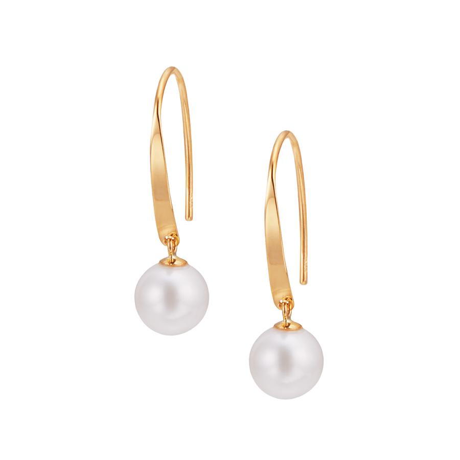 ジュエリーツツミ K18イエローゴールド淡水パールピアス（5mm