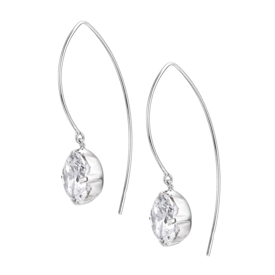 ジュエリーツツミ K10ホワイトゴールドキュービックピアス