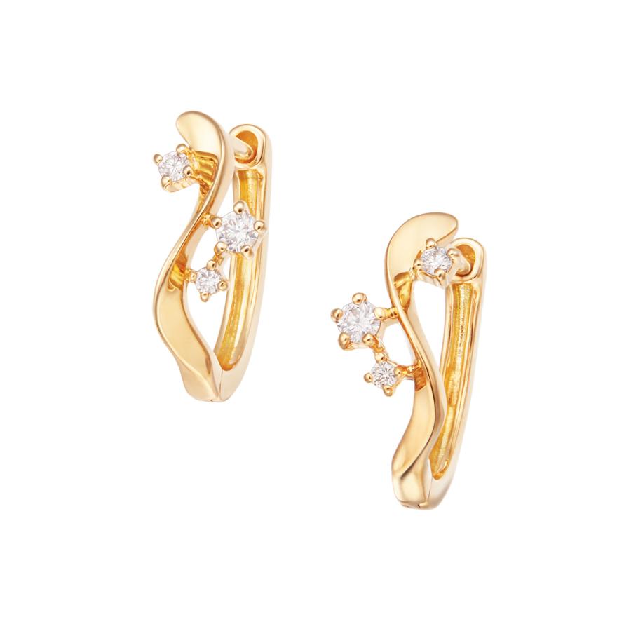 ジュエリーツツミ K18イエローゴールドダイヤモンドピアス