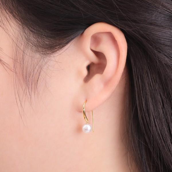 ジュエリーツツミ K18イエローゴールドアコヤ真珠ピアス（6.5mm 