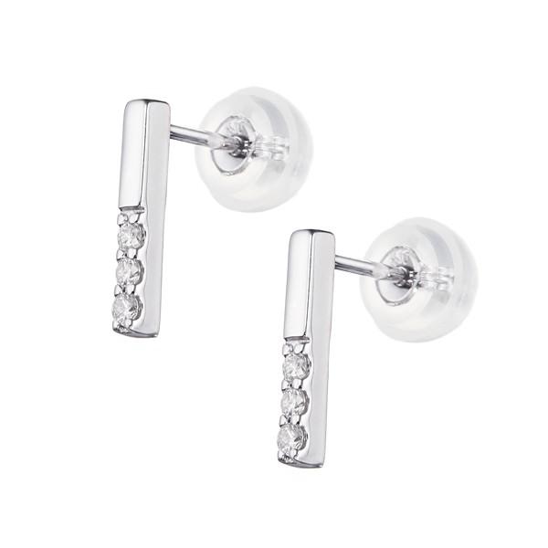 ジュエリーツツミ K10ホワイトゴールドダイヤモンドピアス