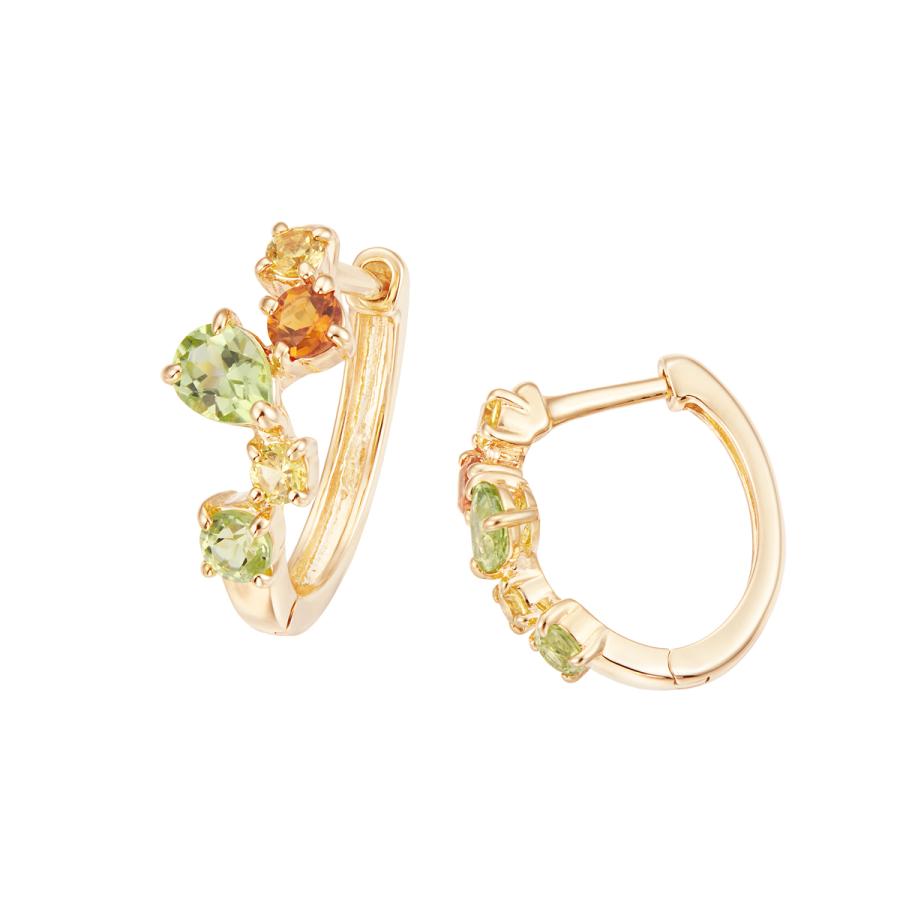 ジュエリーツツミ K10イエローゴールドマルチストーンピアス