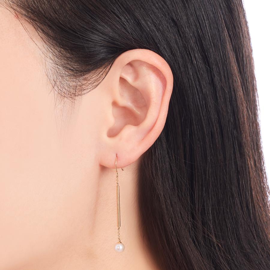 ジュエリーツツミ K10イエローゴールド淡水パールピアス（5mm