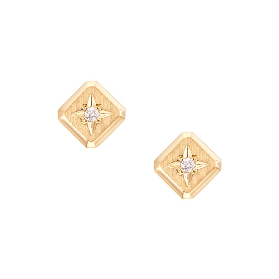 ジュエリーツツミ K18イエローゴールドダイヤモンドピアス
