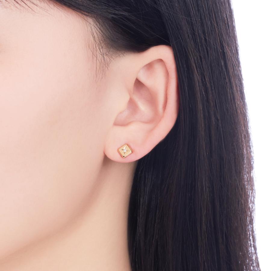 ジュエリーツツミ K18イエローゴールドダイヤモンドピアス