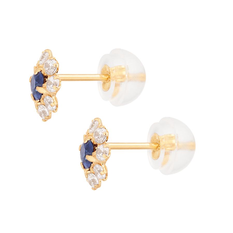 ジュエリーツツミ K18イエローゴールドサファイアピアス