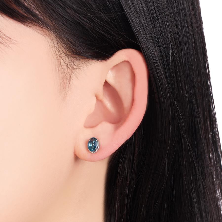 ジュエリーツツミ ピアス k10 アメリカンピアス ブルートパーズ ジュエリーツツミ K10ホワイトゴールドロンドンブルートパーズ