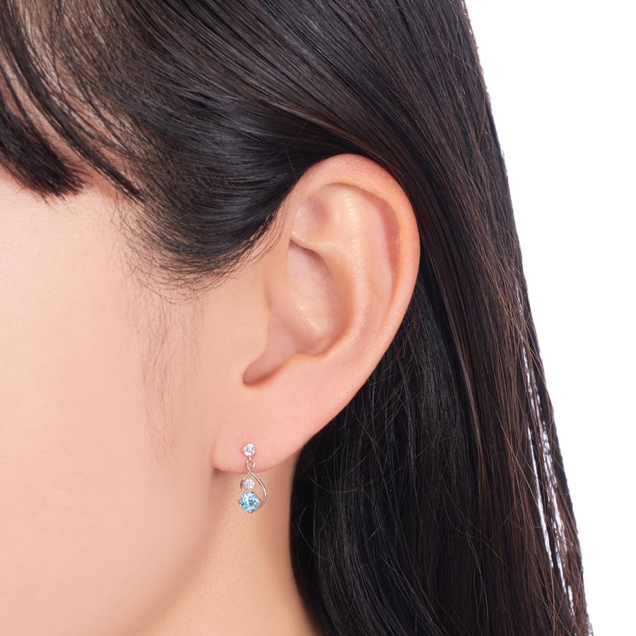 ジュエリーツツミ K10ホワイトゴールドブルートパーズピアス