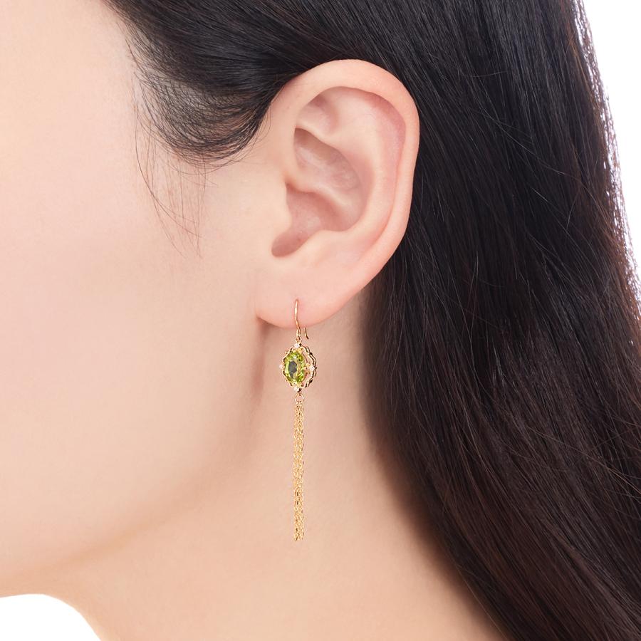 ジュエリーツツミ K10イエローゴールドペリドットピアス : ジュエリー
