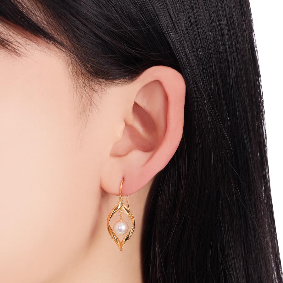 ジュエリーツツミ K18イエローゴールドアコヤ真珠ピアス（6mm 