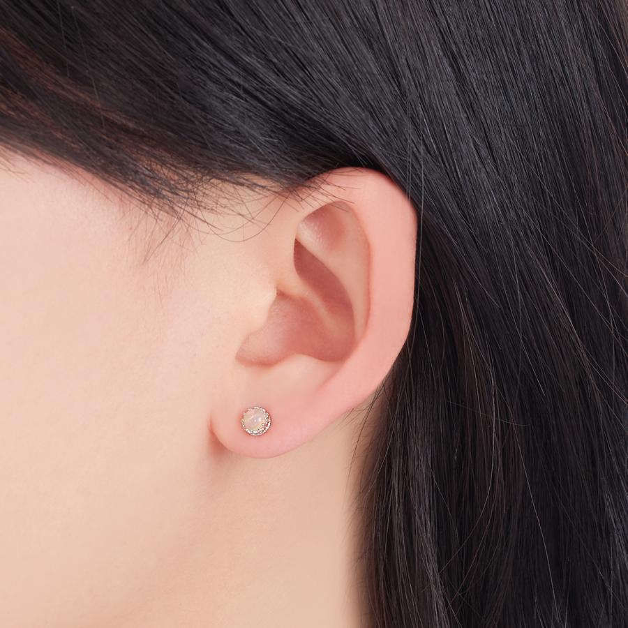 ジュエリーツツミ K10ホワイトゴールドオパールピアス : ジュエリー