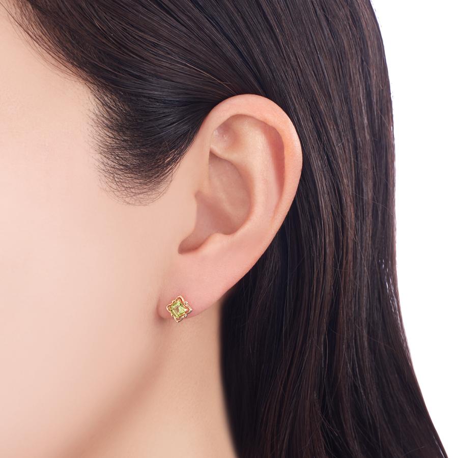 ジュエリーツツミ K10イエローゴールドペリドットピアス : ジュエリー