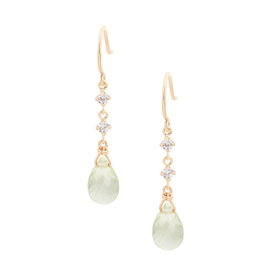 ジュエリーツツミ K10イエローゴールドグリーンアメシストピアス