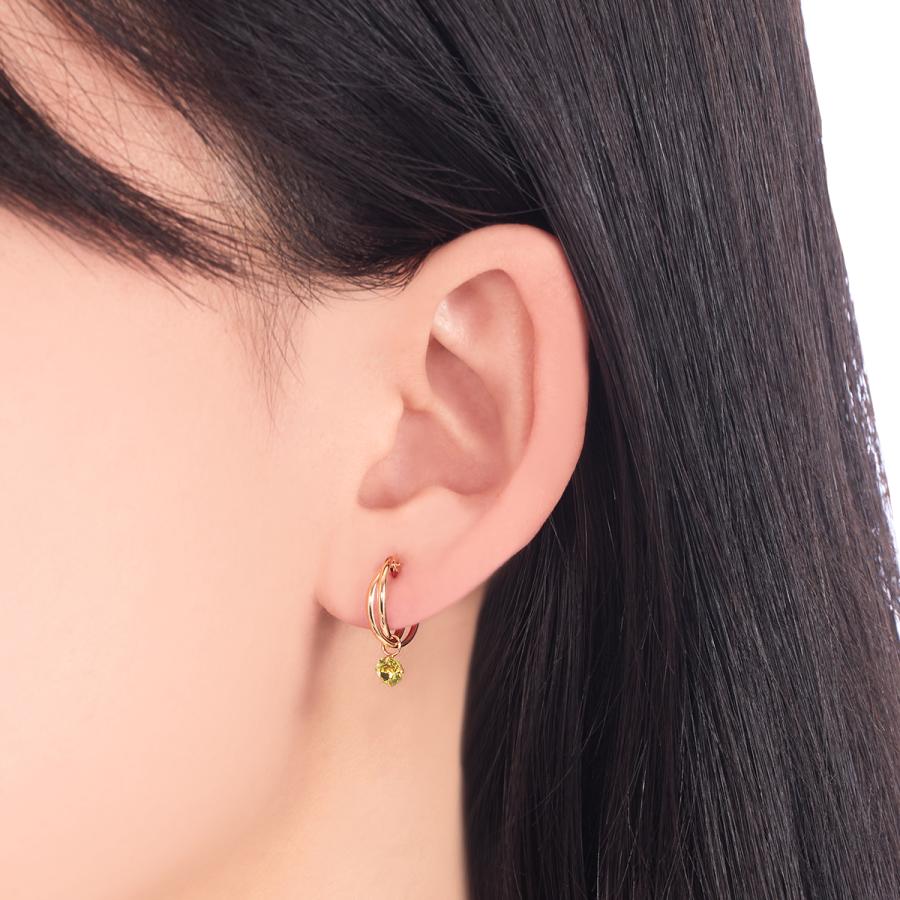 K10イエローゴールド　ペリドットアメリカンピアス ジュエリーツツミ K10イエローゴールドペリドットピアス