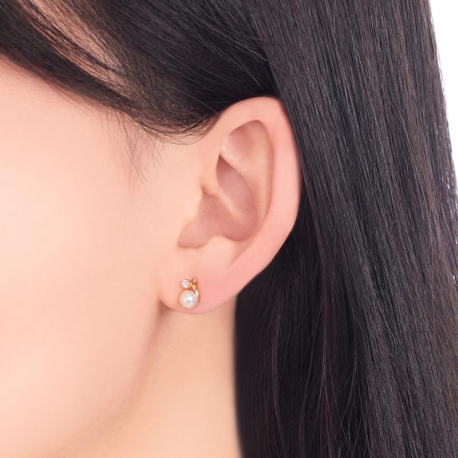 ジュエリーツツミ K18イエローゴールド淡水パールピアス : ジュエリー