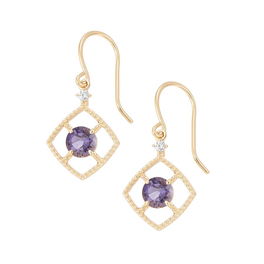 【新品未使用】ジュエリーツツミ＊ピアス＊K10YG＊アイオライト ジュエリーツツミ K10イエローゴールドアイオライトピアス