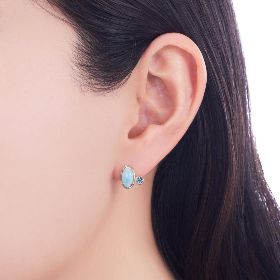 ジュエリーツツミ K10イエローゴールドラリマールピアス : ジュエリー