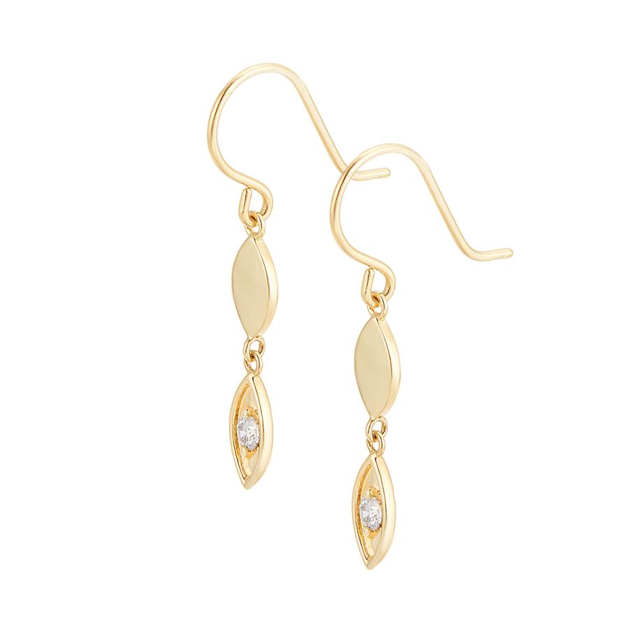 K10イエローゴールドダイヤモンドピアス 