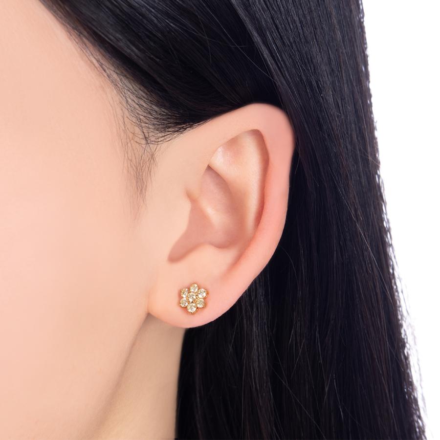 ジュエリーツツミ K18イエローゴールドダイヤモンドピアス