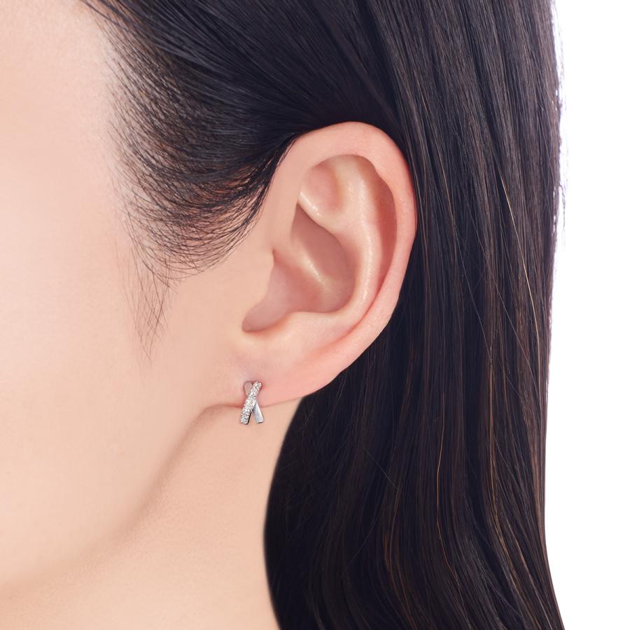 ジュエリーツツミ K10ホワイトゴールドダイヤモンドピアス