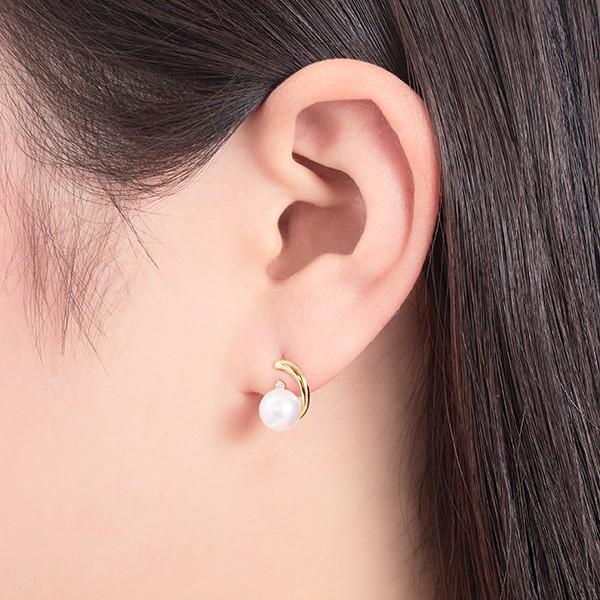 ジュエリーツツミ K18イエローゴールドアコヤ真珠ピアス（6.5mm 