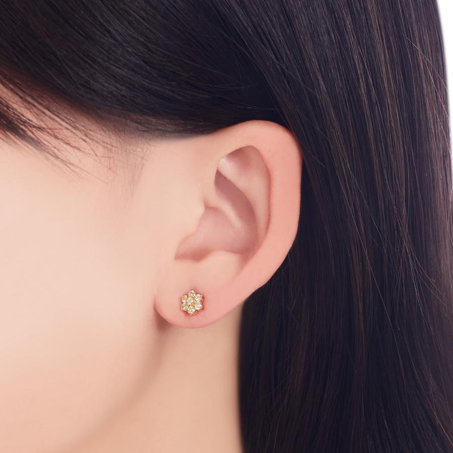 ジュエリーツツミ K18イエローゴールドダイヤモンドピアス