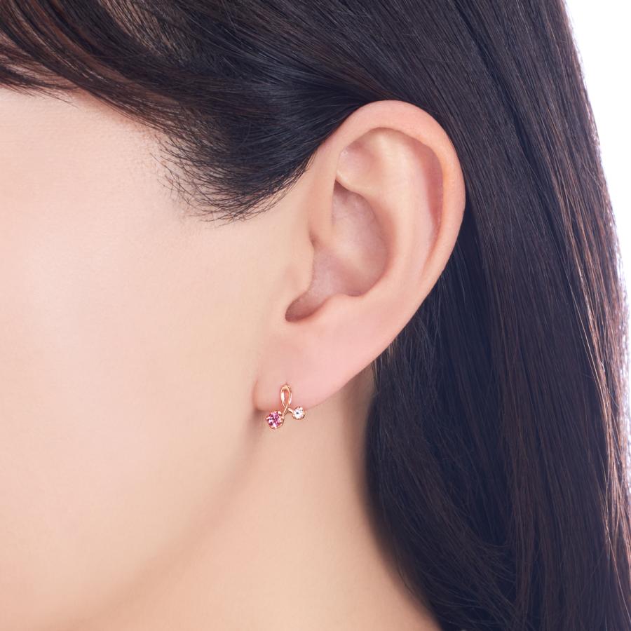 ジュエリーツツミ K10ピンクゴールドピンクトルマリンピアス