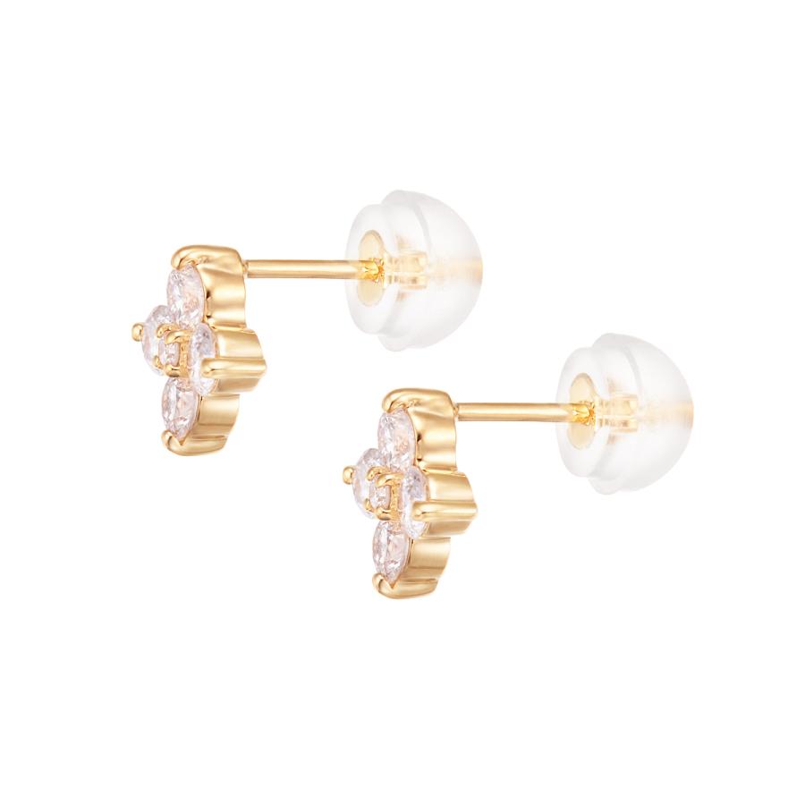 ジュエリーツツミ K18イエローゴールドダイヤモンドピアス