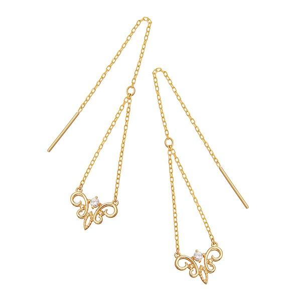 【新版】 K10イエローゴールドダイヤモンドピアス 【1574220599】(9880円)