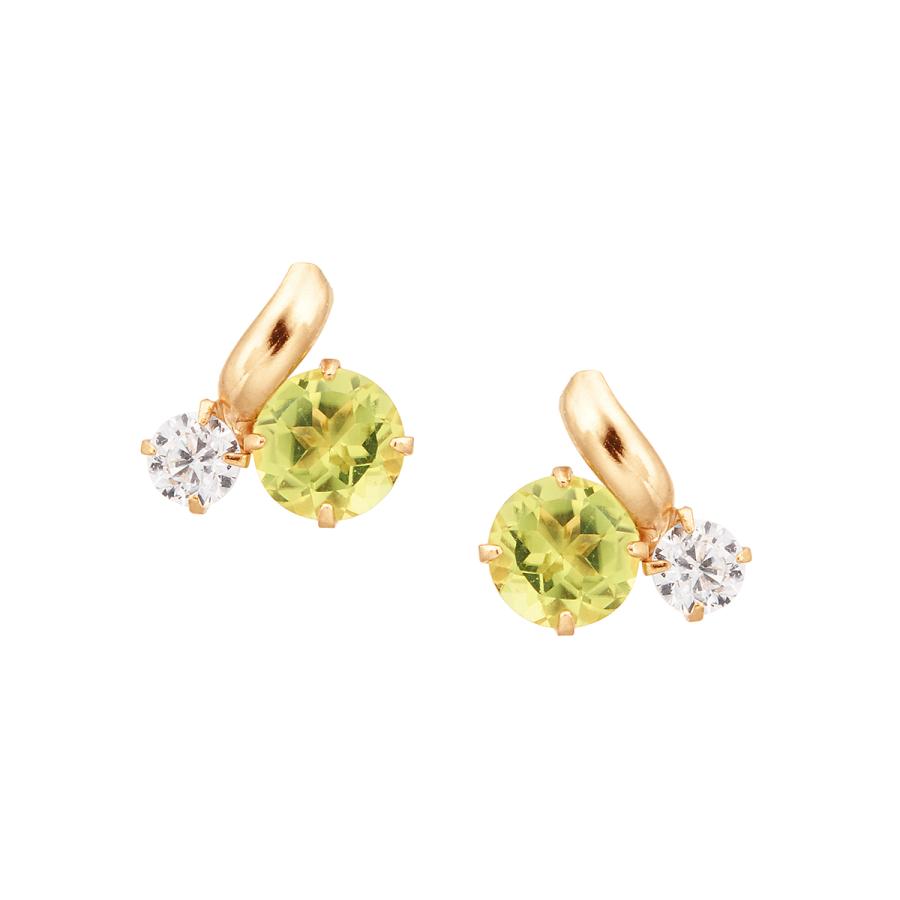 ジュエリーツツミ K18イエローゴールドペリドットピアス : ジュエリー 